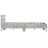 Bed Frame Concrete grey Engineered wood, Plywood slats Double 3207444