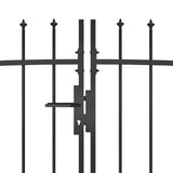 Garden Fence Gate Woerden with Spear Top 5x1.25 m Black 146323