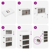 Stackable Storage Box with Wheels 4-Tier 75 L 64x40x141.5 cm 4012372