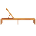 Sun Lounger Reclining Brown 200 x 55 x 94cm Solid Acacia wood 4108114