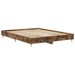 Bed Frame No Mattress Smoked Oak 150x200 cm King Size Engineered Wood 3328712