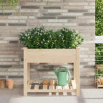 Garden Planter Beige 90 x 90 x 76.5 cm Solid fir wood 42006578