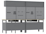 Work Bench Set 8 pcs Black and Grey Powder-Coated Steel 3321498