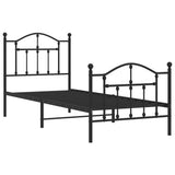 Metal Bed Frame without Mattress with Footboard Black 90x200cm 353450