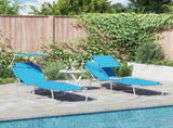 Sun Lounger Folding 2 pcs Bright Blue 58 x 188 x 77cm Polyester 42003065