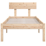 Bed Frame Natural Wood Solid Pine Wood Single Durable Bed Frame 810132