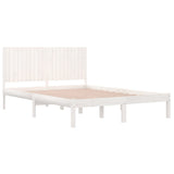 Bed Frame without Mattress White 200x200 cm Solid Wood Pine 3104434