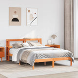 Bed Frame with Headboard without Mattress Wax Brown 120x200 cm 3305739