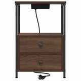Bedside Cabinet 2 pcs Brown Oak 40 x 31 x 60 cm Engineered Wood 859449