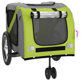 Pet Bike Trailer Green and Grey Oxford Fabric and Iron 93899