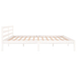 Bed Frame without Mattress Solid Wood Pine 200x200cm White 810451