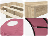 Bed with Tunnel 3 pcs Sonoma Oak and Pink Engineered Wood 3423674