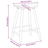 Dining Chairs 2 pcs White 46 x 37 x 63 cm Solid Rubber Wood 42020461