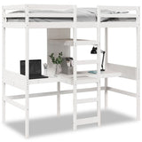 Loft Bed Frame without Mattress White 80x200cm Solid Wood Pine 3308545