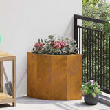 Corner Planter Rusty 45 x 45 x 50 cm Weathering steel 883674
