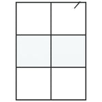Walk-in Shower Wall Black 140x195 cm Half Frosted ESG Glass 152109