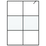Walk-in Shower Wall Black 140x195 cm Half Frosted ESG Glass 152109