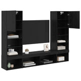 TV Wall Units with LED 5 pcs 40.5 x 30 x 102 cm Black Oak 3402959