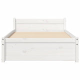 Bed Frame without Mattress White Solid Wood 90x190 cm Single Single 815010