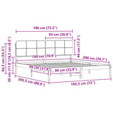 Bed Frame with Upholstered Headboard Black 180 x 200 cm 877961