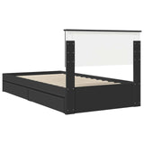 Storage Bed with Headboard Black 100 x 200 cm Engineered Wood 3410827