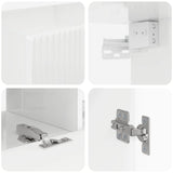 TV Wall Cabinet Set Wall-mounted 6 pcs High Gloss White 3408947