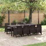 Garden Dining Set 9 pcs Brown Polypropylene 3378739