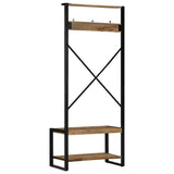 ZNTS Clothes Rack 80x40x190 cm Solid Rough Wood Mango 4015961