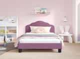 Children's Bed Frame with Headboard Purple 80 x 160 cm Velvet 42010940