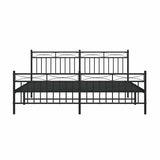 Metal Bed Frame without Mattress with Footboard Black 183x213cm 373714