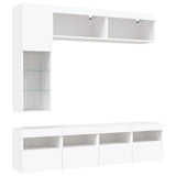 7 Piece TV Wall Cabinet Set with LED Lights White 3216757