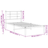 Metal Bed Frame without Mattress with Headboard White 90x200cm 355603