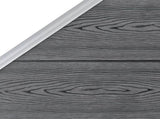 WPC Fence Set 4 Square 1 Slanted 792x186 cm Grey 3053236