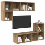 TV Cabinet Set Wall-mounted 4 pcs Artisan Oak Engineered Wood 3393128