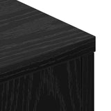 Headboard Cabinet with Shelf Black oak Engineered wood 879630
