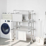 Laundry Drying Rack with Wheels 89x64x129 cm Aluminium 154603