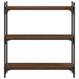 Bookcase 3-Tier Brown Oak 80x30x86 cm Engineered Wood 837671
