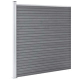 WPC Fence Set 9 Square 1 Slanted 1657x186 cm Grey 3053241