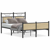 Bed Frame without Mattress Sonoma Oak 120x200 cm Engineered Wood 4106978