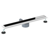 Shower Drain Glass Cover with 360&deg Siphon Black 70 cm 42015975