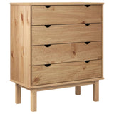ZNTS Drawer Cabinet OTTA 76.5x39.5x90cm Solid Wood Pine 348582