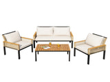 Garden lounge set, garden furniture set with comfortable cushions, double sofa, 2 armchairs and N606P239503A