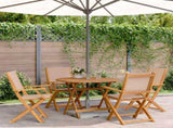 5 Piece Garden Dining Set Taupe Fabric and Solid Wood 3281822