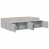 Storage Bed Frame Grey sonoma 75 x 190 cm Engineered wood 3335218