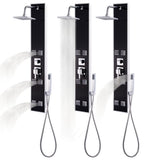 Shower Panel Unit Glass 18x42.1x120 cm Black 142991