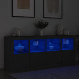 Sideboard with LED Lights Black 163x37x67 cm 3209073