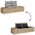 Garden Sofa Beige 184 x 62 x 85cm Poly Rattan 42006820