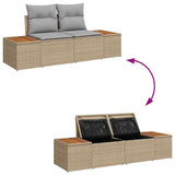 Garden Sofa Beige 184 x 62 x 85cm Poly Rattan 42006820