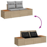 Garden Sofa Set with Storage 9 pcs Beige Poly rattan 3358834