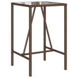 Outdoor Bar Table Brown 70x70x110 cm Poly Rattan 368694
